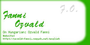 fanni ozvald business card